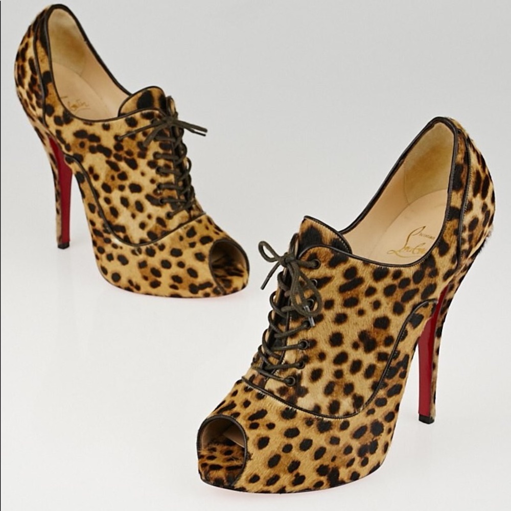 Christian Louboutin Lady Derby Leopard Heels 41 10 - Picture 4 of 8